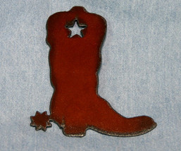 Rustic Metal Western Cowboy Boot Frig Magnet - £7.19 GBP