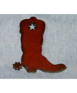 Rustic Metal Western Cowboy Boot Frig Magnet - $12.32 CAD