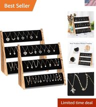 Necklace Holder, 3 Tier Necklace Organizer Stand with Velvet, Wood s for... - $85.37