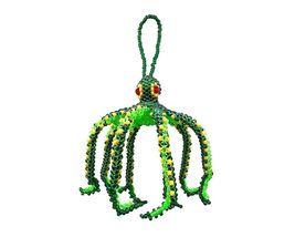 Beaded Octopus Hanging Sea Animal Figurine Ornament Czech Glass Seed Bead Dangli - £15.52 GBP