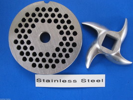 #12 X 3/16&quot; Plate &amp; Swirl Knife S/S Meat Grinder Grinding Set - £22.26 GBP