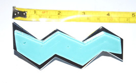 chrome aqua handle cabinet pull zigzag metal knob - $7.91