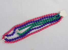 Girls&#39; Fashion Jewelry ~ Colorful Bead Necklaces, Set of 3 (Pink, Green,... - £3.88 GBP