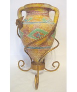 Southwestern Motif Pottery Vase with Stand - £43.25 GBP