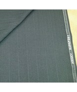 Vintage 130&#39;S Italian Wool suit fabric  Black Stripes By The Yard - $11.88