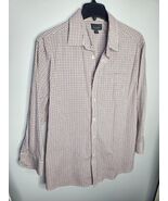 David Taylor Collection Vintage Long Sleeve Button Down Red White Plaid ... - $14.95
