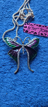 New Betsey Johnson Necklace Butterfly Multicolor Summer Spring Collectible Nice - £11.98 GBP