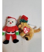 Vintage Lot Of Ty Beanie Babies Santa and Jinglepup Dog Christmas Holida... - £11.48 GBP