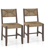 Wooden Dining Chair Set of 2 for Kitchen Dining Room-Brown - Color: Brown - £147.21 GBP