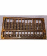 Vintage Oriental Wood Abacus Calculator Brass Reinforced Corners - $27.05 CAD