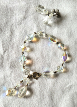 Vintage Aurora Borealis Crystal Link Bracelet w/Drop &amp; Screwback Earring... - $516.51 MXN