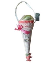 Midwest Victorian Whimies Easter Cone Pink Ornament Kitsch Artisian Pape... - £12.22 GBP