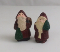 Vintage Set Of 2 Annie &amp; Jack Santa Claus 1.5&quot; Miniature Figurines Rare - £11.68 GBP