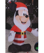 NEW GEMMY Disney MICKEY MOUSE Santa Lighted Christmas Airblown Inflatable - $39.19