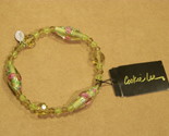COOKIE LEE GENUINE CRYSTAL STRETCH BRACELET GREEN w/ ROSES NEW WITH TAG - $12.14