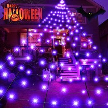 Halloween Decorations Outdoor, 250Led 19.7X14.7 Ft Giant Spider Web With Purple  - £59.64 GBP