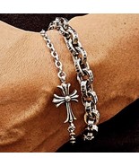 Chrome Silver Cross/Hearts Wtaps Rhude Bracelet Trapstar Neighborhood Y2... - £12.36 GBP+