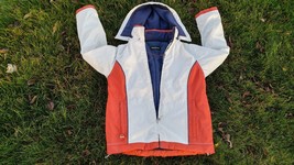 North Crest Hooded Zip Up White Orange Jacket Women&#39;s S - $431.98 MXN