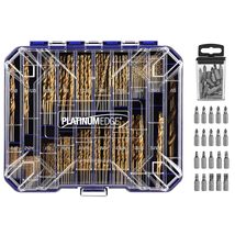 276pc Titanium Twist Drill Bit Set with S2 Bits 135° Tip High, Clear Lid... - $40.99