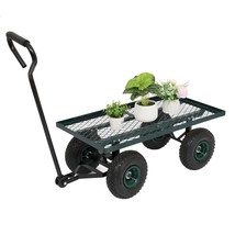 Garden Carts Yard Dump Wagon Cart Lawn Utility Cart Heavy Duty Garden Hand Tools - £85.52 GBP