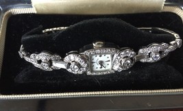 Designer vintage 3.32 carat 14k white gold Hamilton watch bracelet  6.25 inches - £5,523.20 GBP