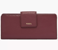 Fossil Madison Tab Clutch Red Wine Leather Purse SSWL2227609 Wallet NWT $80 - £23.73 GBP