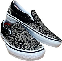 Vans Slip On Baker Bandana Black Men Size 8 Pop Cush Skateboarding Casua... - $57.41