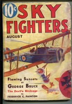 Sky Fighters 08/1932-AIR War PULPS-WWI-2ND ISSUE-AIR WAR-RARE-vg Minus - £334.37 GBP