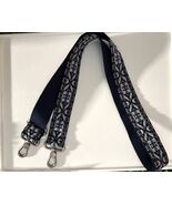 Adjustable Bag Strap - Blue Black Geometric Woven Guitar Style Crossbody - $254.87 MXN