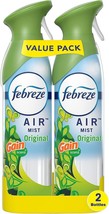 Febreze Odor-Fighting Air Freshener, with Gain Scent, Original Scent, Pack of 2, - £18.37 GBP