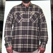 Grizzly Mountain Men&#39;s Shirt Jacket Plaid Sherpa Fleece, Color: Grey, Si... - $29.69