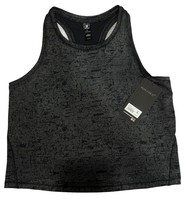 90 Degree by Reflex Womens Sports Crackle Black Sleeveless Round Neck Tank Top L - £13.47 GBP