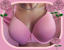 38DD Pink Silver LOGO Strap ExtremeLift Victorias Secret PerfectShape PU UW Bra  - £31.96 GBP