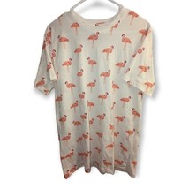 Knicker Bocker Size Medium White T-Shirt with Pink Flamingos - £12.55 GBP
