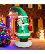 8 FT Inflatable Christmas Tree &amp; Santa Claus with LEDs &amp; Built-in Air Bl... - £82.21 GBP