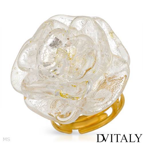 Primary image for DV ITALY Brand New Ring Yellow Base metal and 925 Two tone Murano Glass