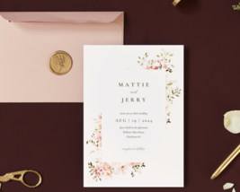 Boho | Wildflower | Wedding Invitation | Simple | Elegant | Digital Invite | DIY - £6.02 GBP