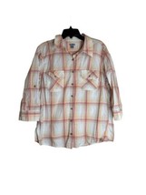 Women’s Carhartt Pink And Orange 3/4 Sleeve Button Up Shirt Size XL(18-18) - £11.76 GBP