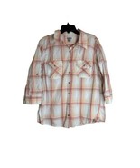 Women’s Carhartt Pink And Orange 3/4 Sleeve Button Up Shirt Size XL(18-18) - £11.61 GBP