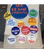 LOT OF 12 VINTAGE POLITICAL CAMPAIGN PIN BACK BUTTONS - £7.77 GBP