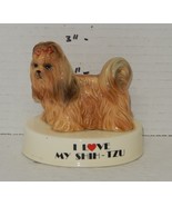 I Love My Shih Tzu Dog with Bow Vintage Japan George Good Figurine Anima... - $33.80 CAD