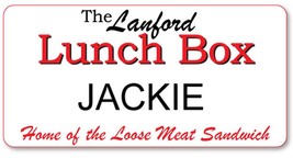 JACKIE The Lanford LUNCH BOX on Rosanne Name Badge with pin Fastener Hal... - $15.99