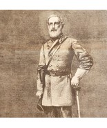 1864 Civil War Rebel General Robert E Lee Wood Engraving Victorian Harpe... - $1,332.57 MXN