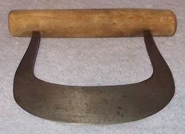 Antique Vintage Primitive Wood Handle Single Blade Food Chopper  - £15.43 GBP