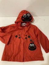 Lady Bug Girl hooded Rain Jacket coat Red snap closure size 110 (3-4 yrs) - £7.54 GBP