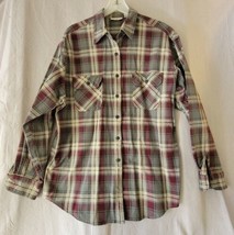 Banana Republic Plaid Flannel Shirt 90s Heavy Cotton Mens Large Vintage - £17.00 GBP