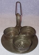 Antique Vintage Primitive Three Egg Poacher with Spring Lift Cups - £19.50 GBP