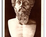 RPPCMarble Bust of Marcus Aurelius Louvre Museum UNP Postcard P28 - $4.90