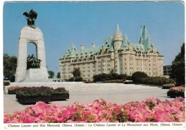 Ontario Postcard Ottawa Chateau Laurier War Memorial - £2.36 GBP