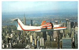 Ransome Airlines De Havilland Dash Over NYC Airline Issued Postcard - $9.89